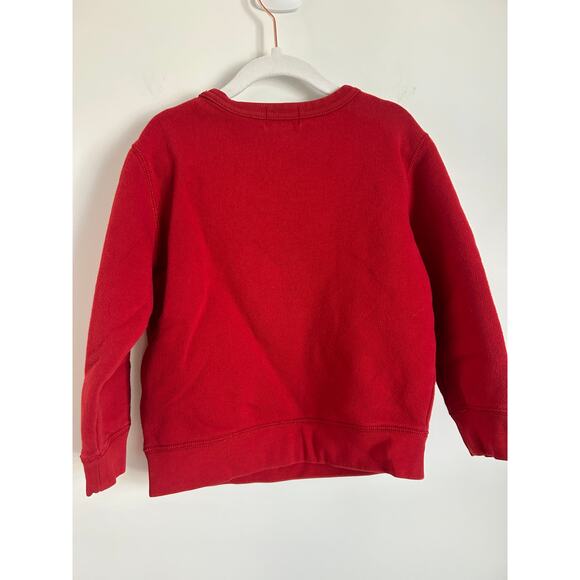 Polo Ralph Lauren Boys Holiday Bear Fleece Sweatshirt Size 5 Red Crewneck - Picture 6 of 6